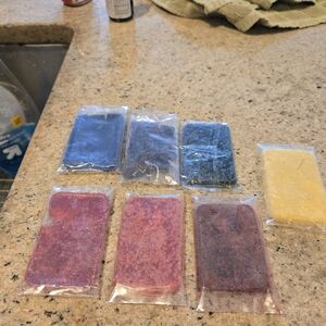 Wax Melts. 7 Pieces. Red Blue Purple Orange Yellow. Sealed Package
